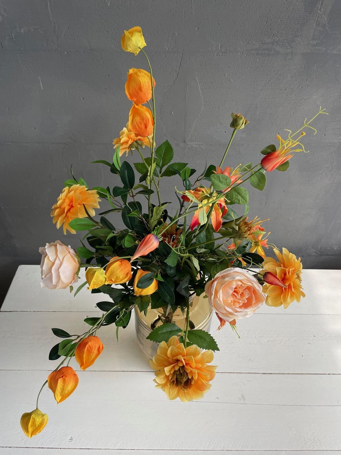 Künstliche Blumen - Blumenstrauß L - Pretty Orange - 80cm