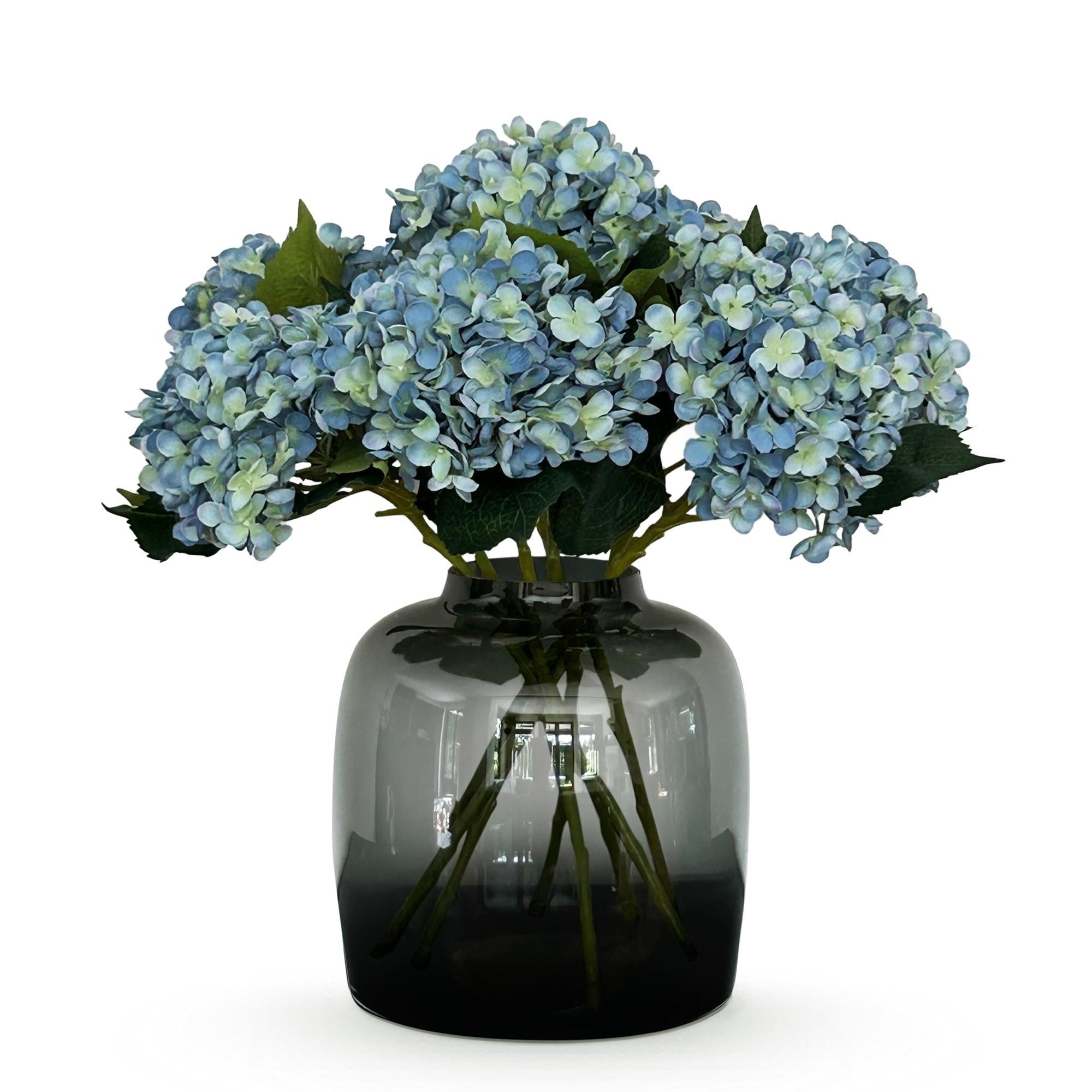 Kunstblumen Solo - Blumenstrauß - Hortensien blau - x 8 - 52 cm