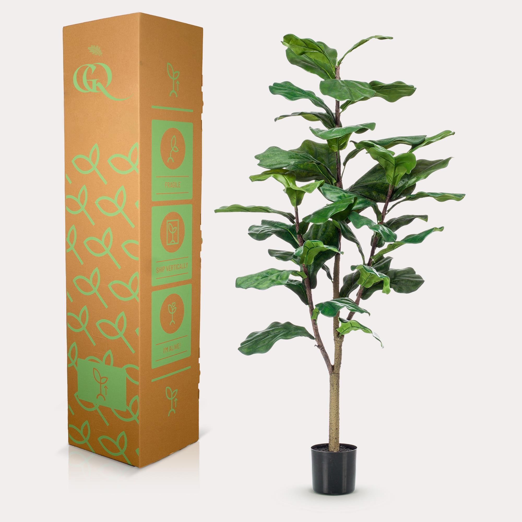 Kunstpflanze - Ficus Lyrata - Tabakspflanze - 125 cm