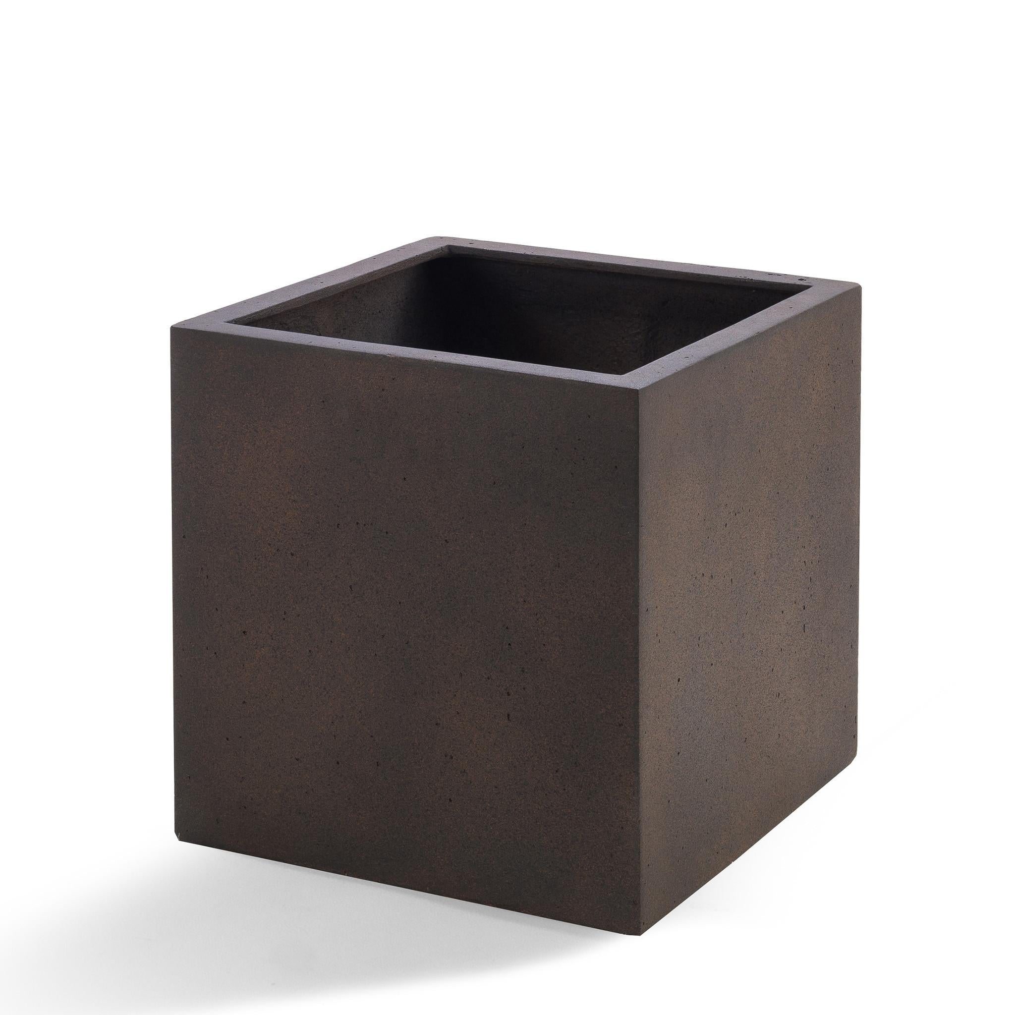 Pot Grigio Cube Rostiges Eisen - D40 x H40