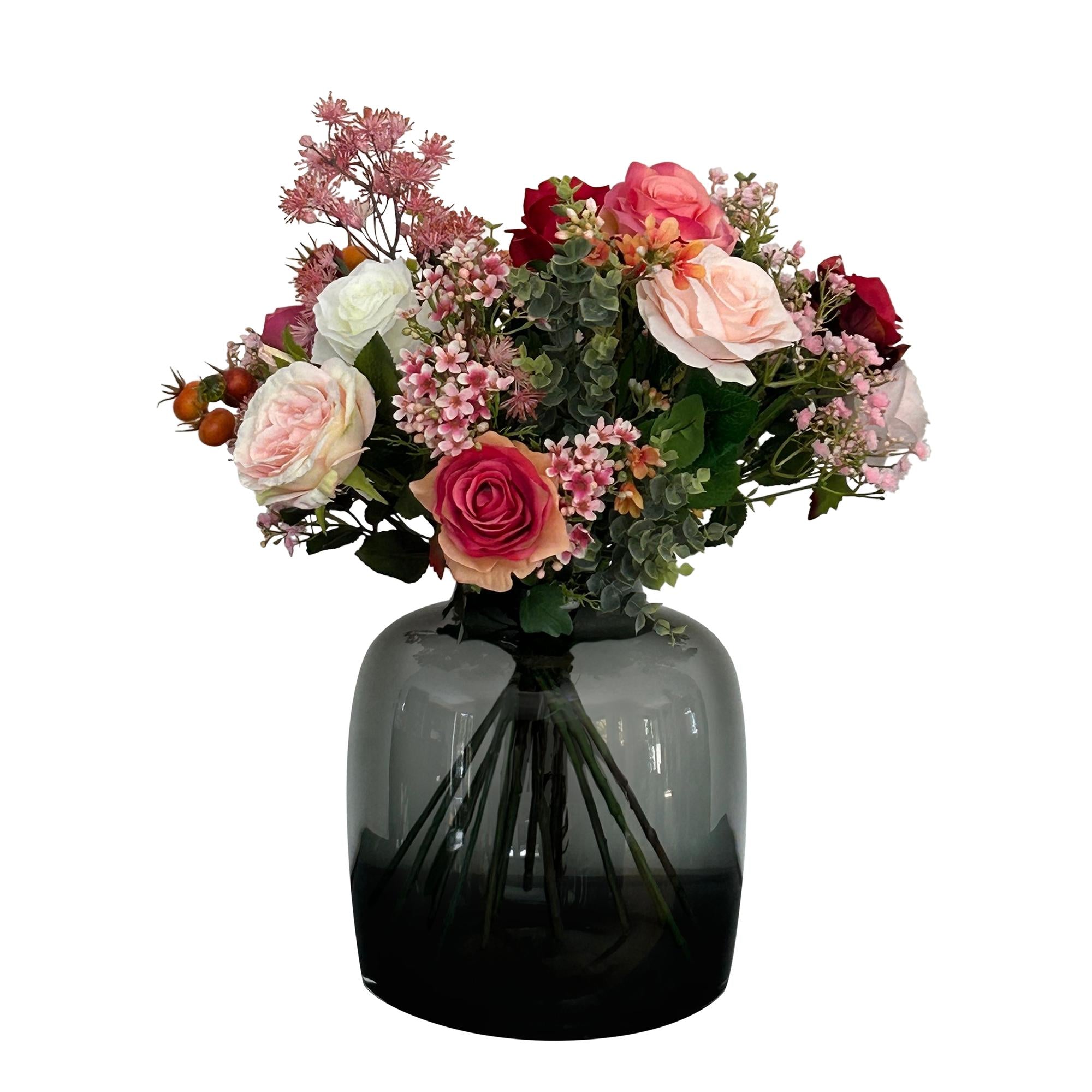 Kunstblumen - Blumenstrauß – Bouquet M - Flame Roses - 45 cm