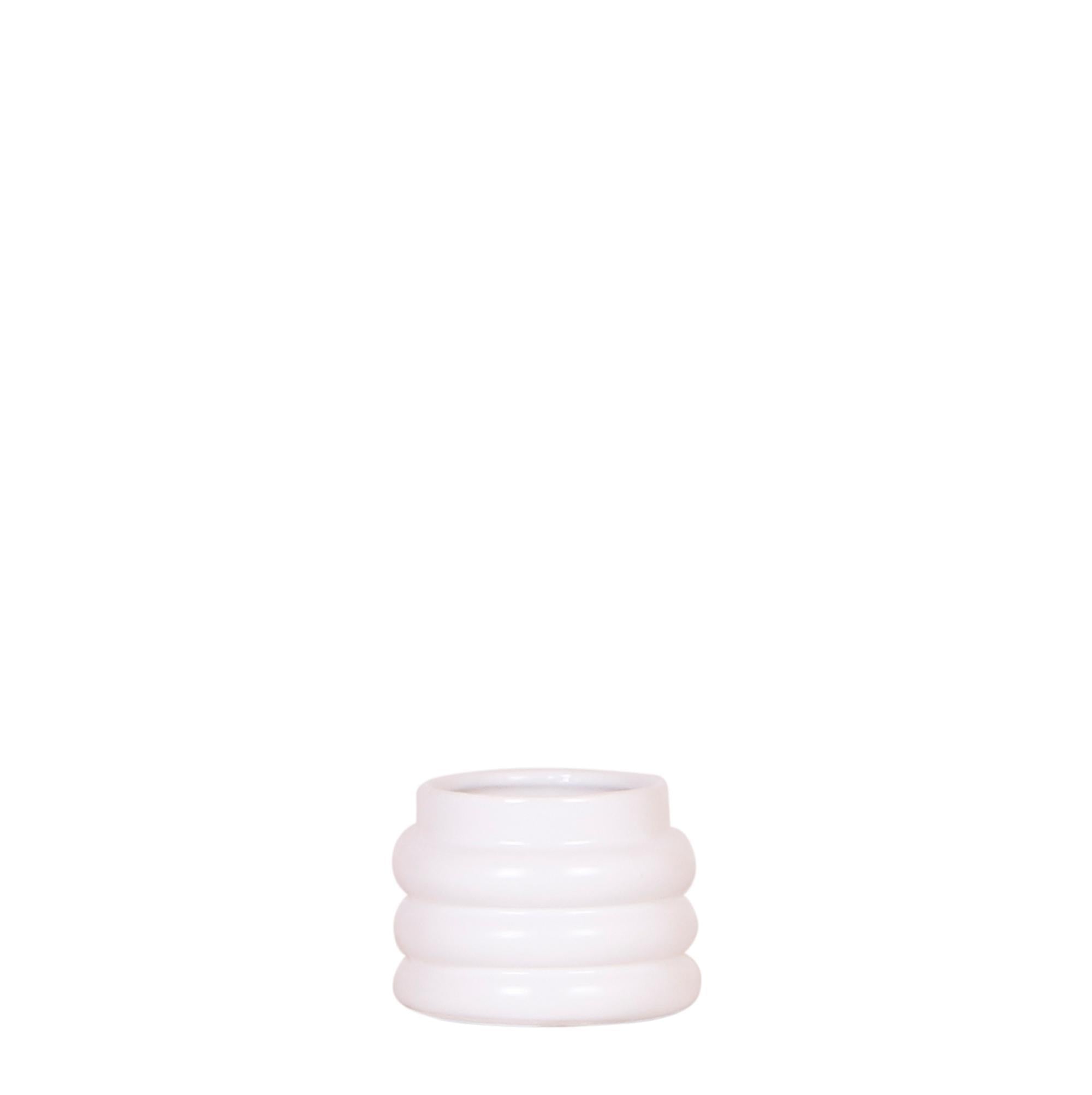 Dekotopf Keramik weiß - Bubble pot white - Ø6cm