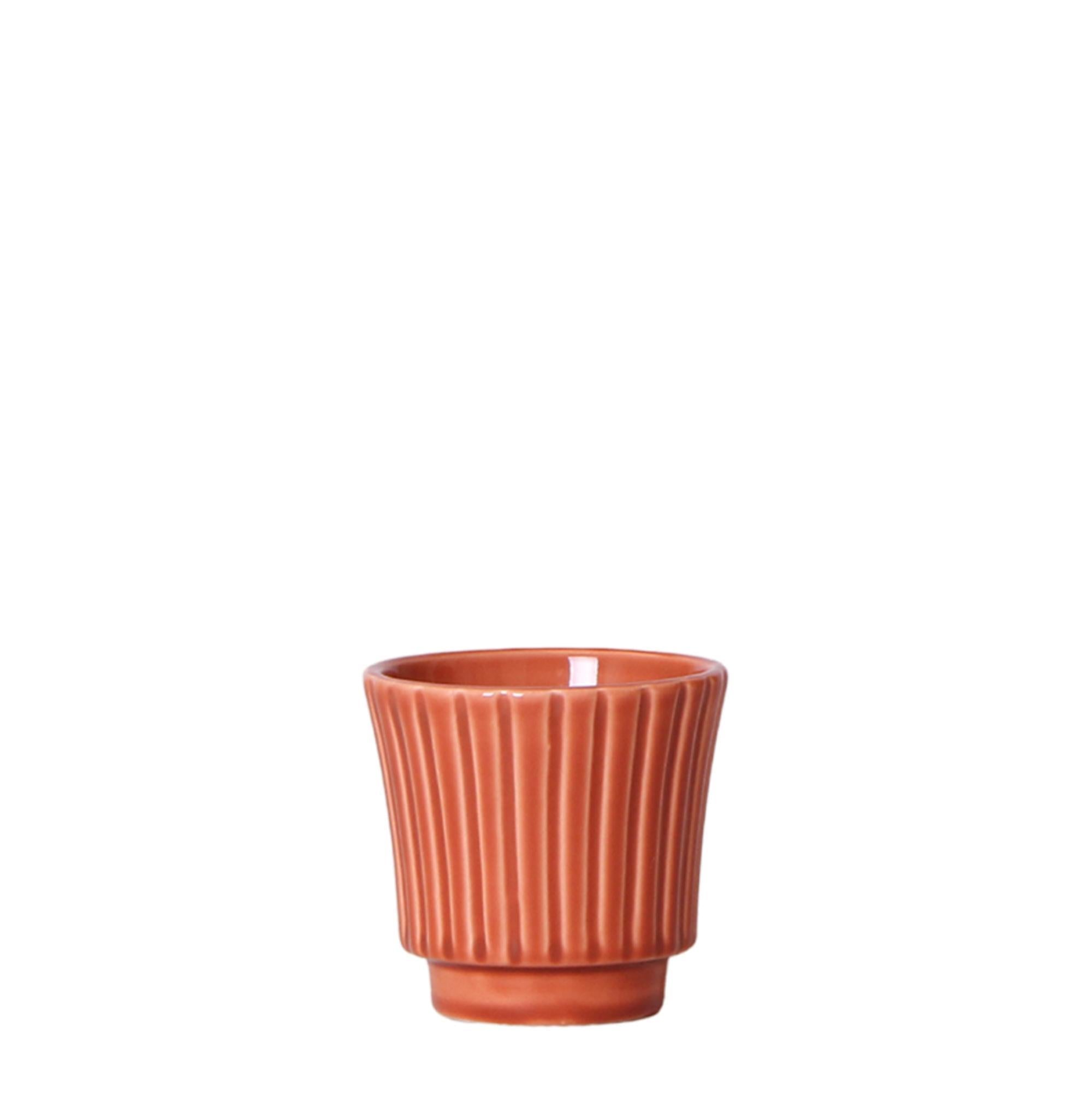 Kolibrie Thuis | Retro terracotta bloempot - terracottakleurige keramiek sierpot - Ø6cm