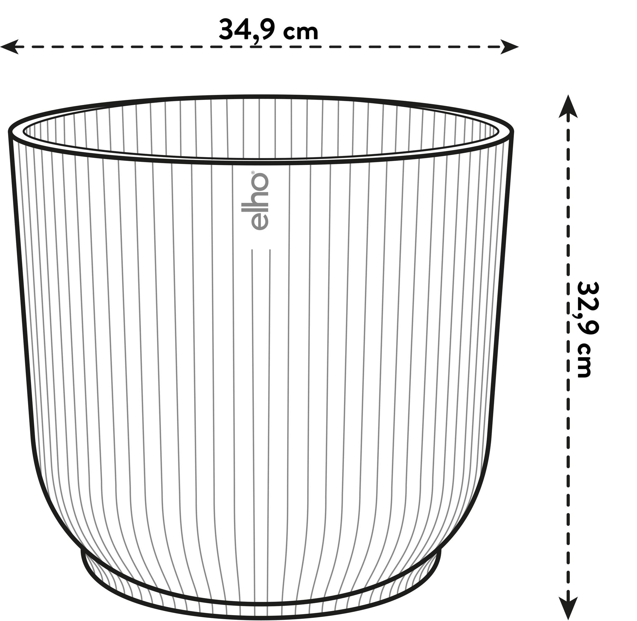 Pot elho Vibes Fold Round weiß - inklusive Räder - D35 x H33