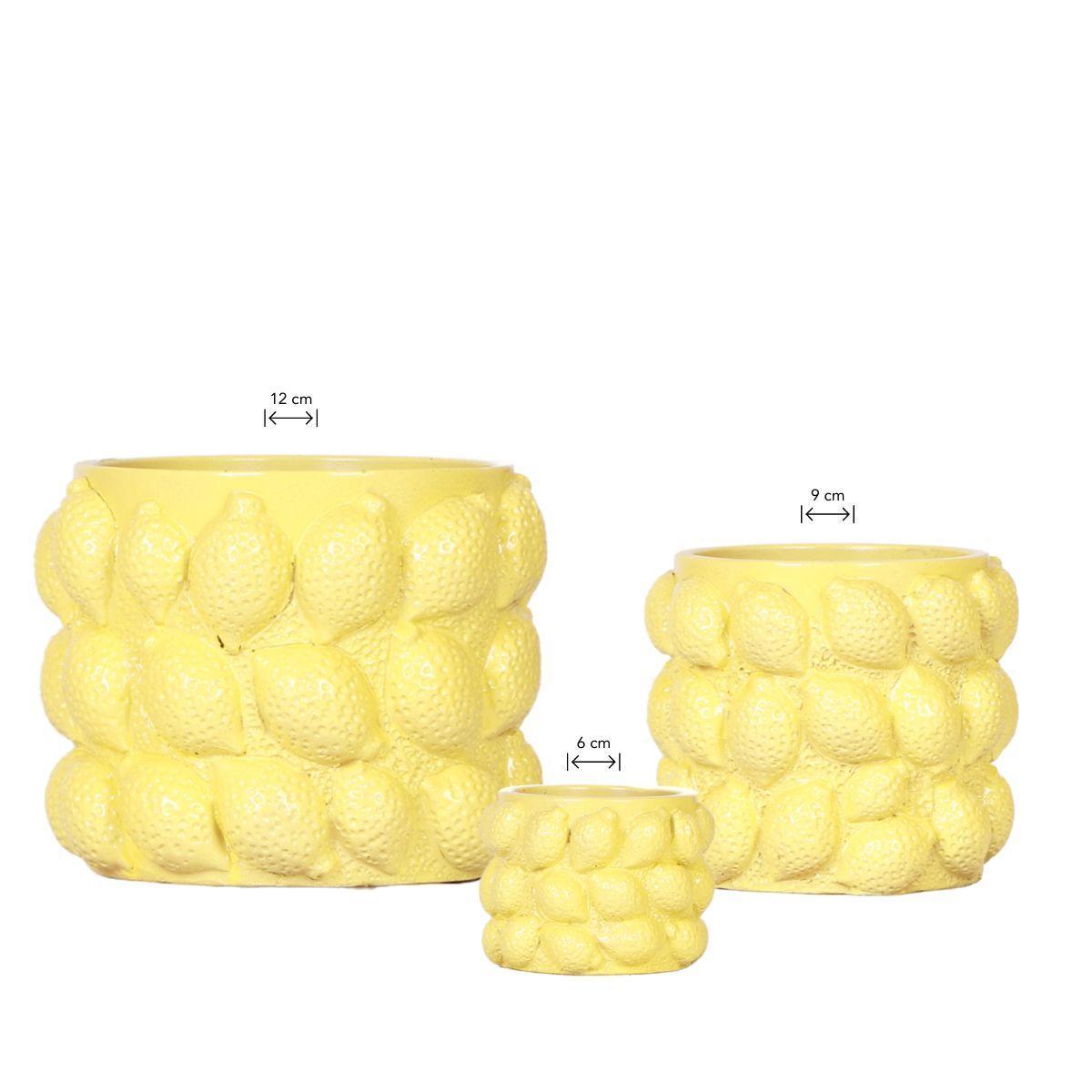 Blumentopf - Citrus pot yellow - Kombi-Angebot - 3er Set 6, 9 u. 12 cm