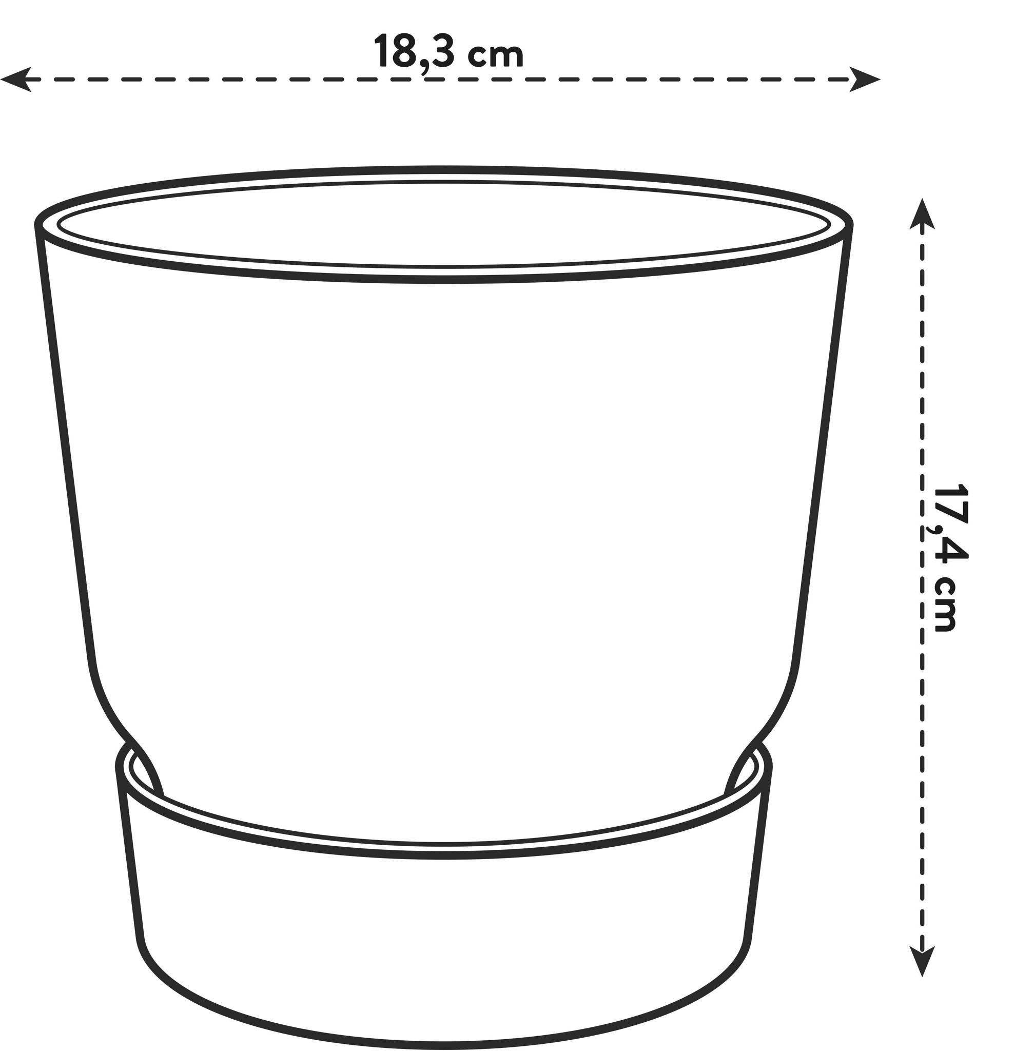 Pot elho Greenville Round grau - D18 x H17