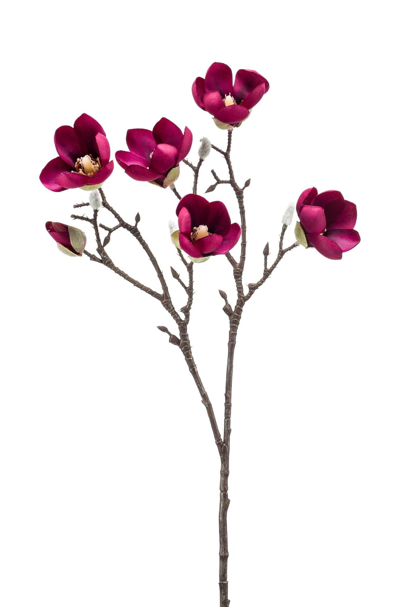 Künstliche Blumen - Magnolienblume Lila x8 -65cm