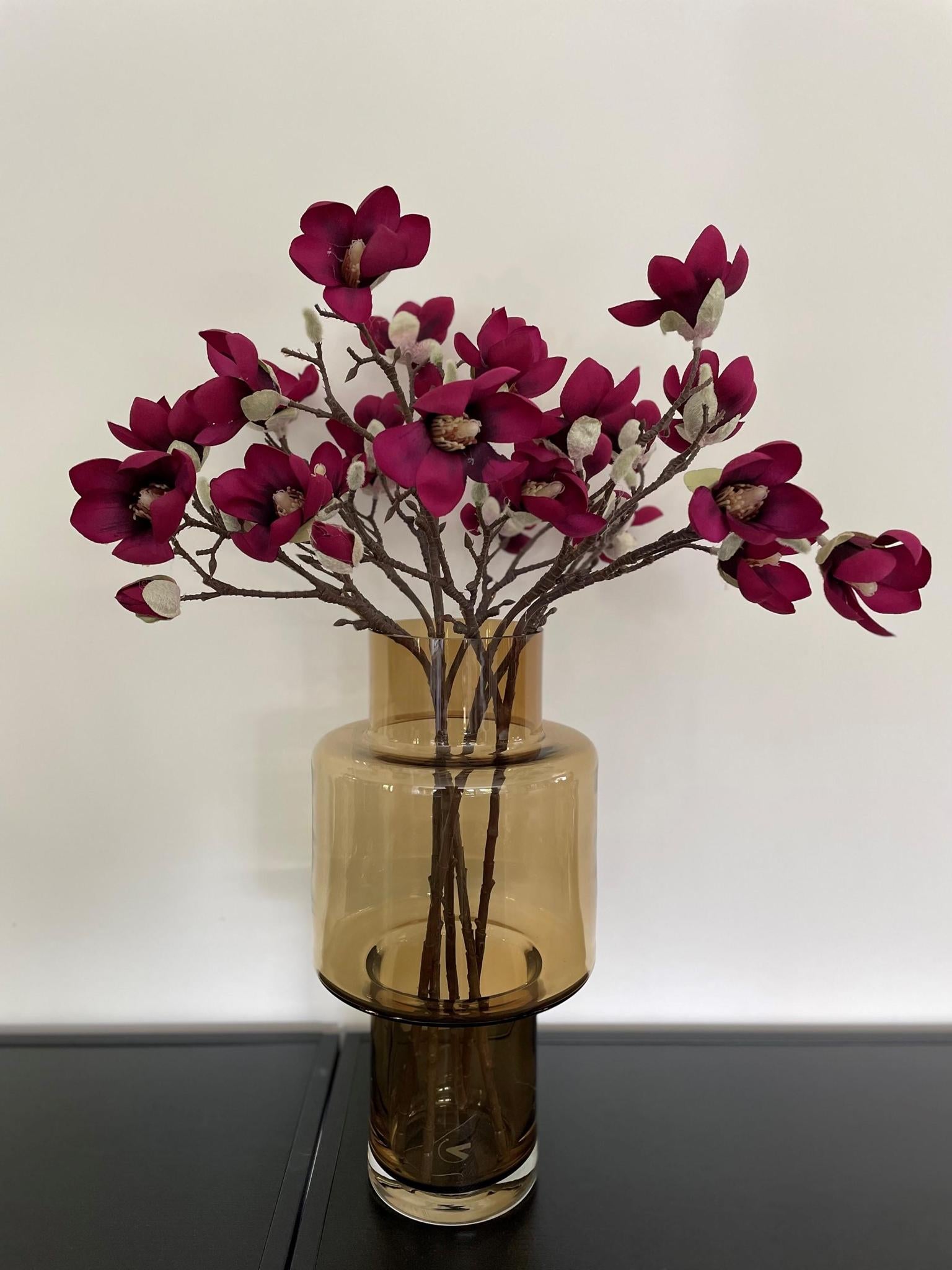 Kunstblumen - Blumenstrauß Magnolienblume Lila x8 -65cm