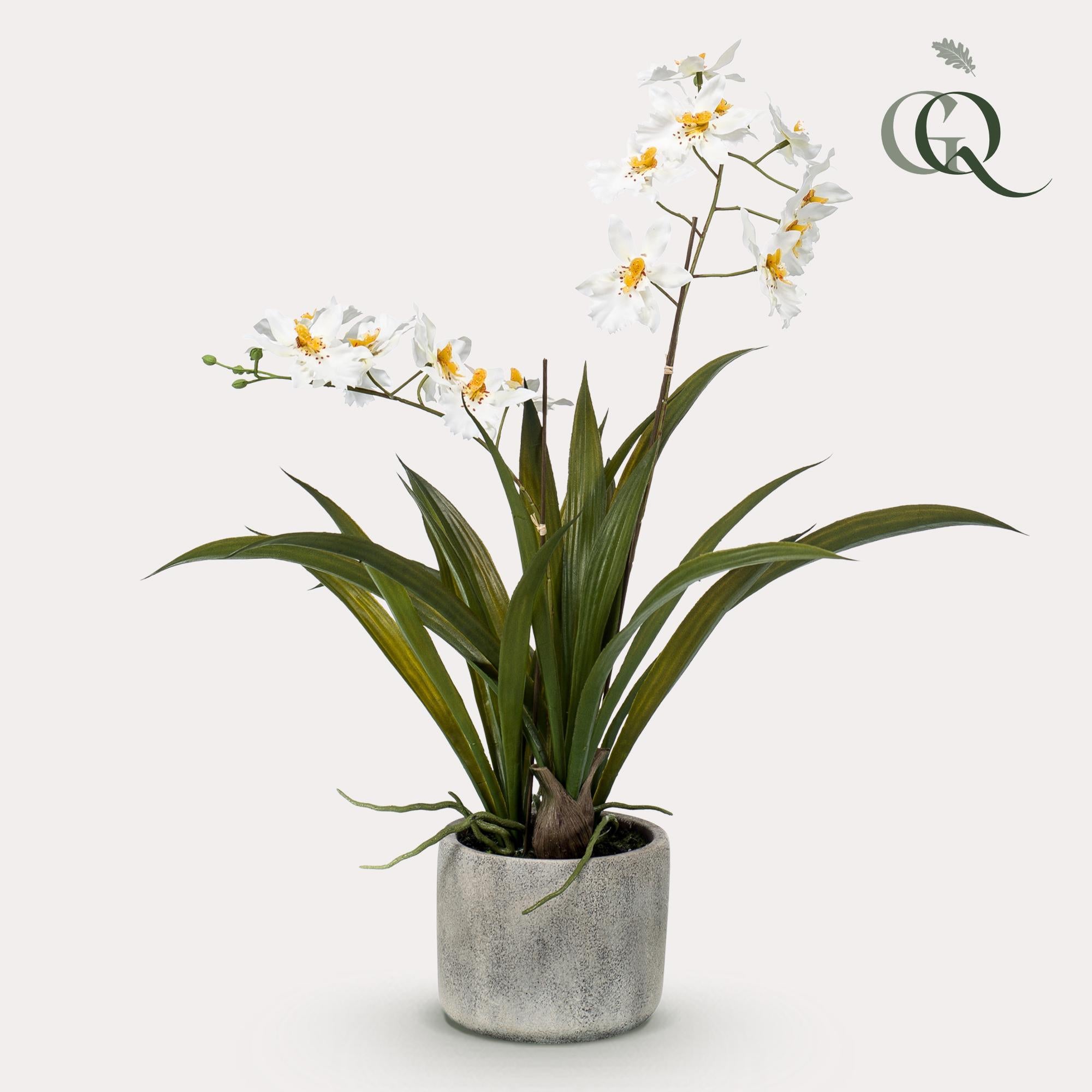 Kunstblume - Orchidee - weiß - 45cm