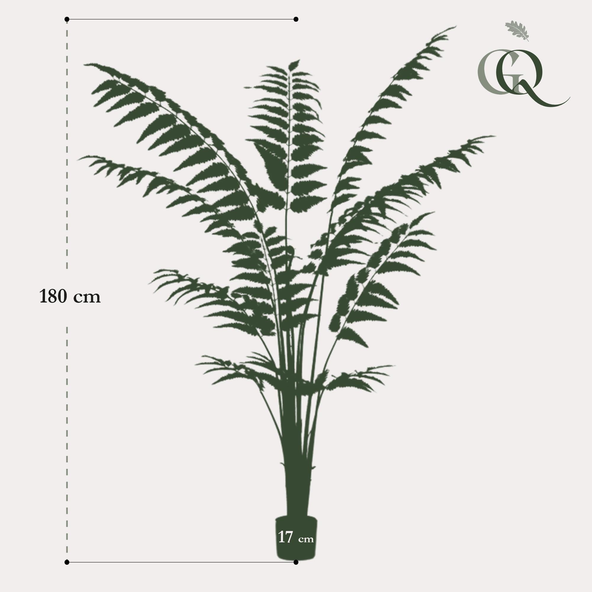 Kunstpflanze - Rumohra Adiantiformis - Lederfarn - 180 cm