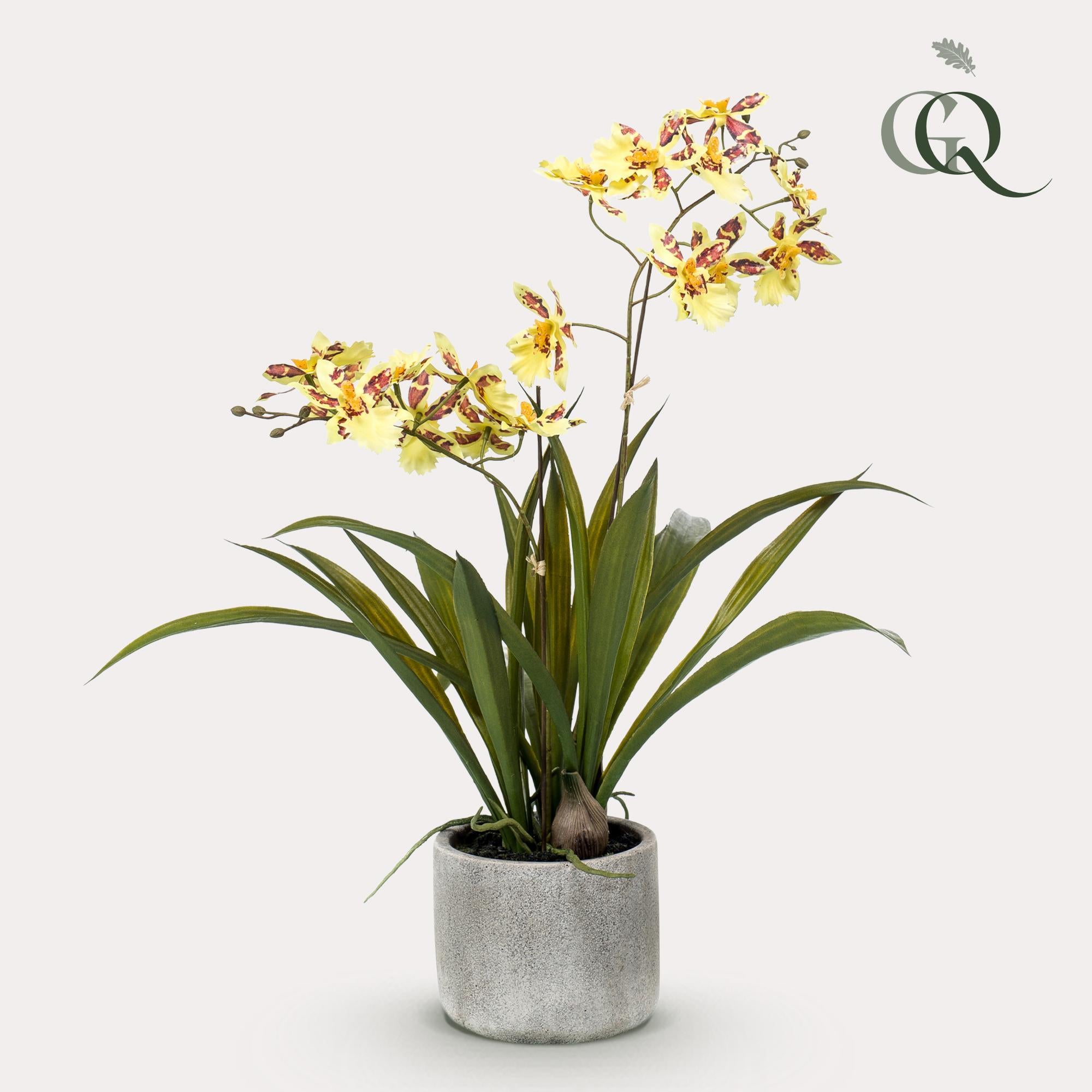 Kunstblume - Orchidee - Gelbbraun - 45cm